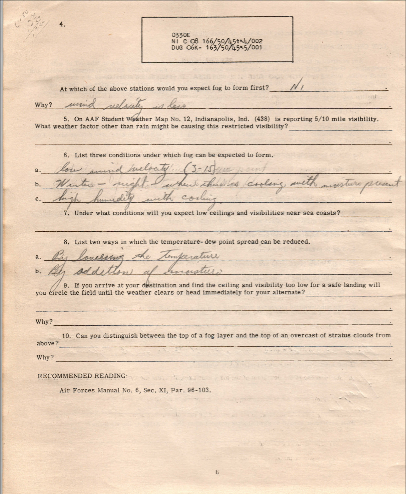 72 Page 1944 ADVANCED WEATHER SINGLE ENGINE AAF TRAINING Workbook on Data CD