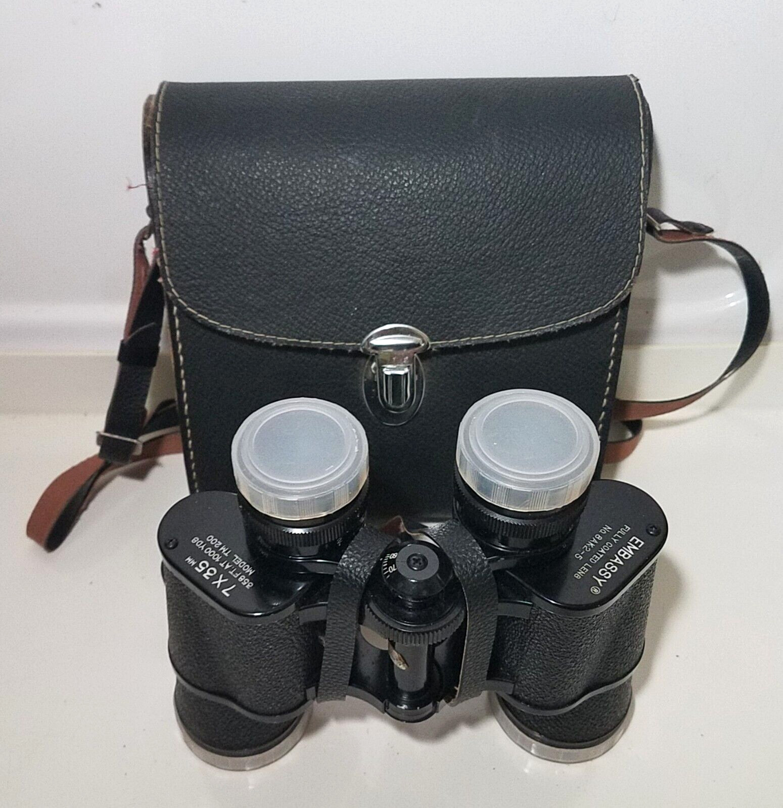 Vintage EMBASSY 7 x 35mm Binoculars with Case Fully Coated Lens Model TM 200