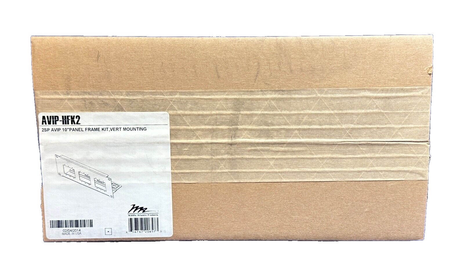 MIDDLE ATLANTIC AVIP-HFK2, 2SP 10" Panel Frame Kit, Vert Mounting, Black, NEW