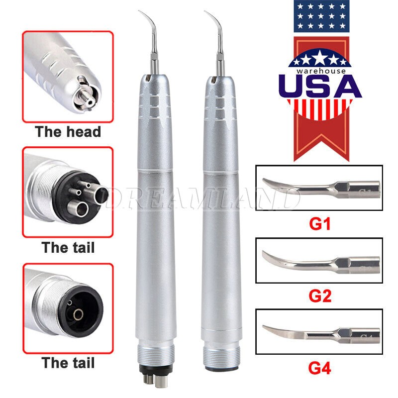 Ultrasonic Air Perio Scaler Handpiece Scaling 2/4-Holes with 3 Tips HKY Dental