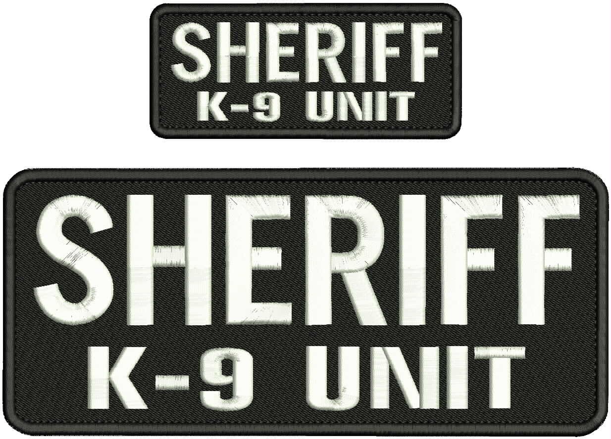 Collectible Embroidery Patch Sheriff k-9 unit 4x10 on 2x5 White on black