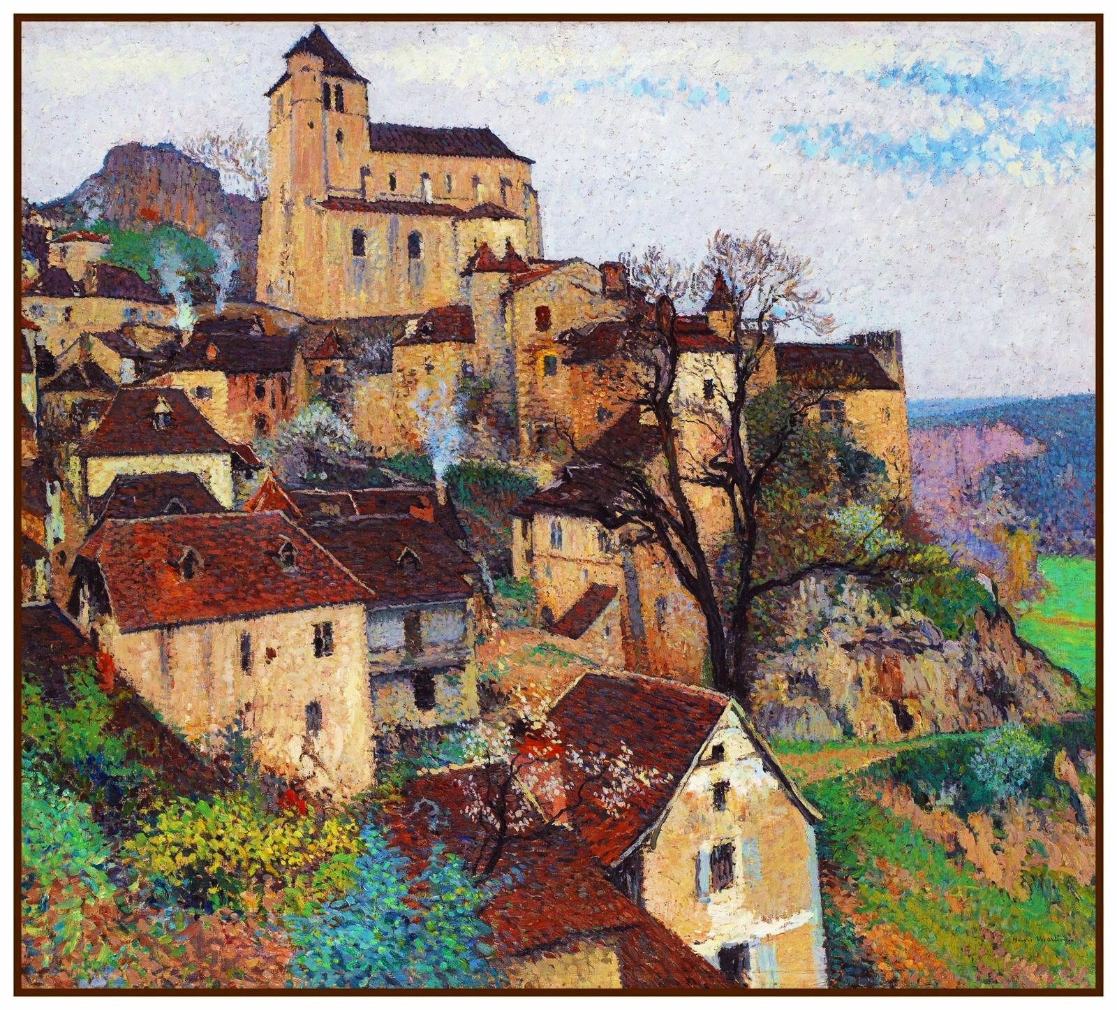 Saint Cirq Lapopie Village Impressionist Henri Martin Counted X Stitch Pattern