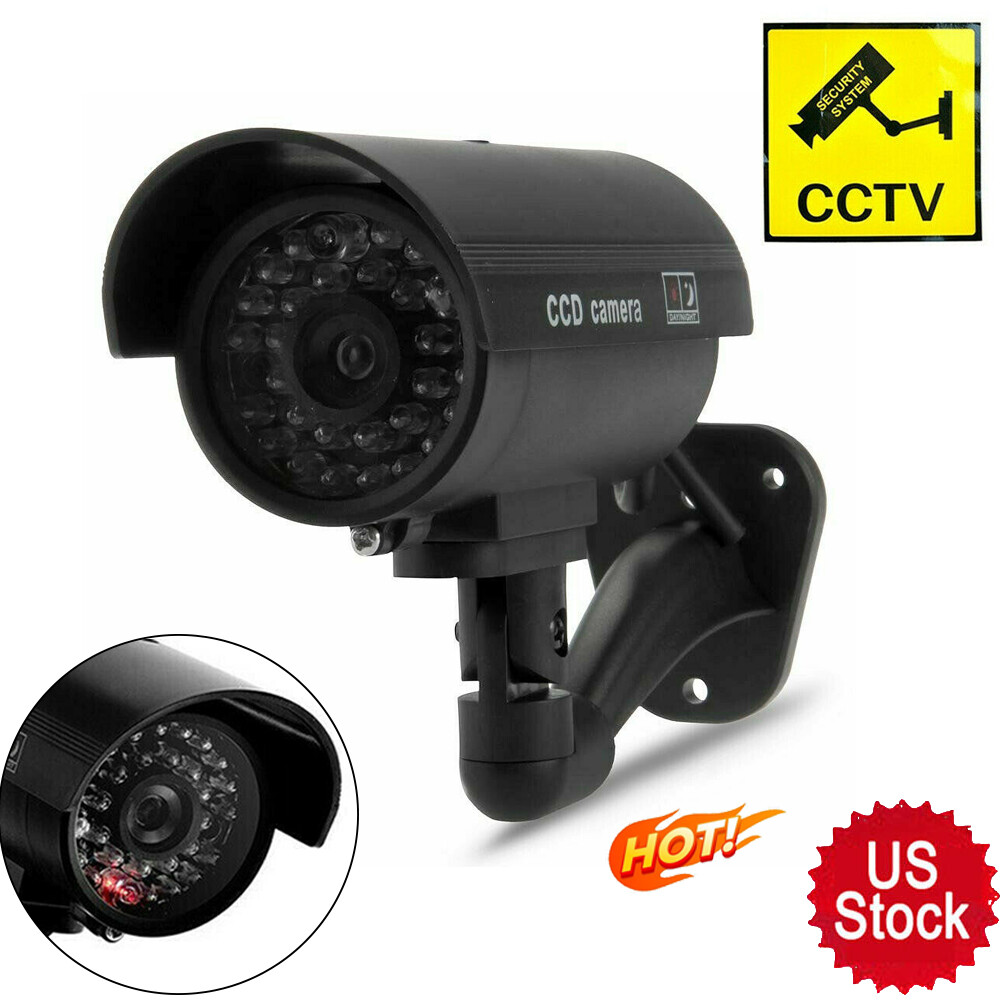 Wireless Fake CCTV Camera Outdoor Dummy Security Waterproof IR LED