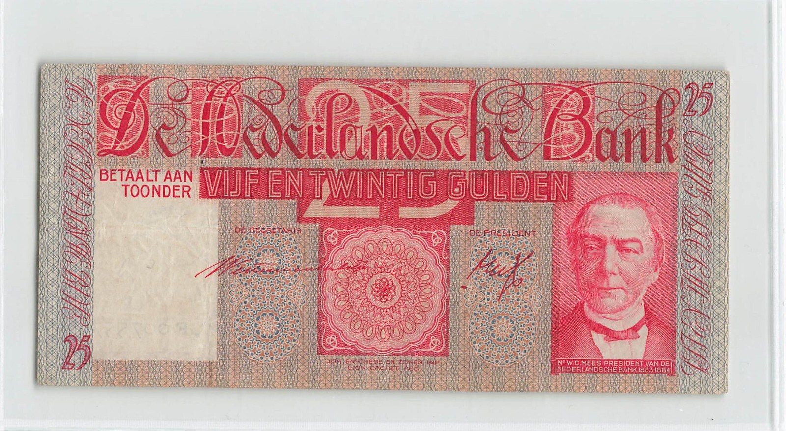 NETHERLANDS 50 Gulden 1941 (29 Jan '41), P-50, GF007557, Original VF      E1
