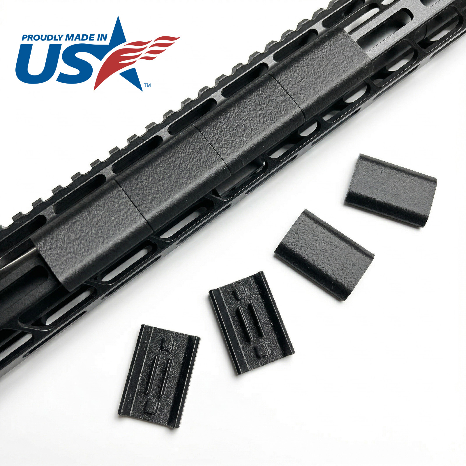 MLOK Rail Covers Low Profile Rifle Rail Covers SNAP-IN System Textured (8 Pack)