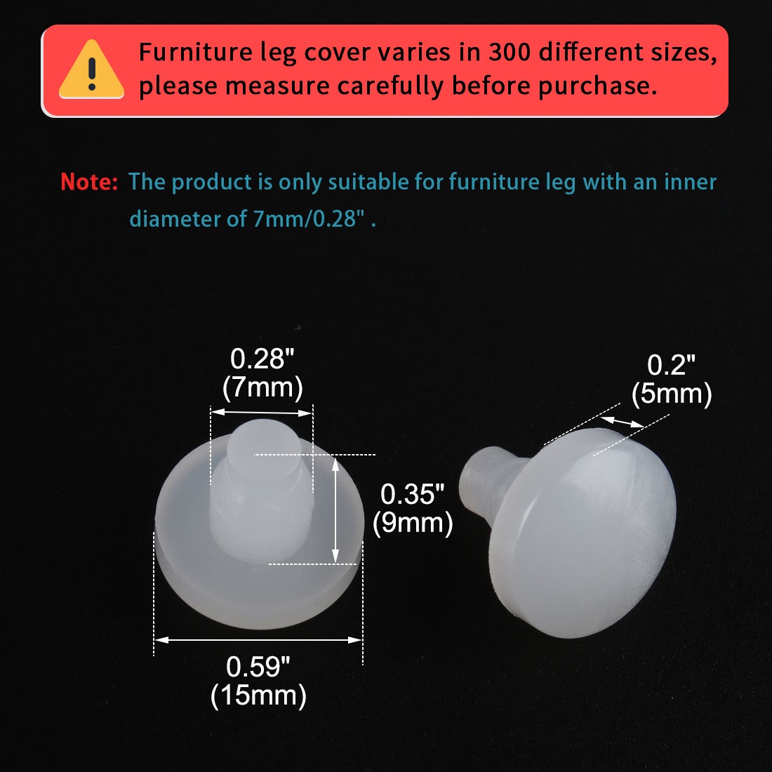 25pcs 7mm White Stem Bumpers Glide, Patio Outdoor Furniture Glass Top Embedded