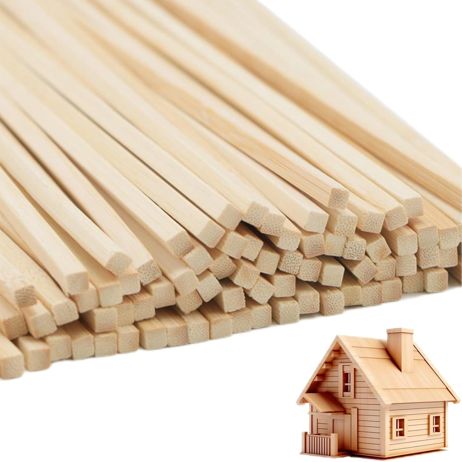 50PCS Dowel Rods Wood Sticks Wooden Dowel Rods - 1/4 x 12 Inch Precut Dowels 16z