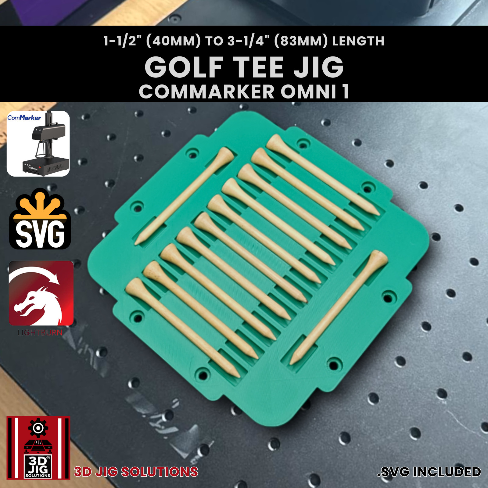 ComMarker Omni 1 Golf Tee Jig | Laser Engraving Template
