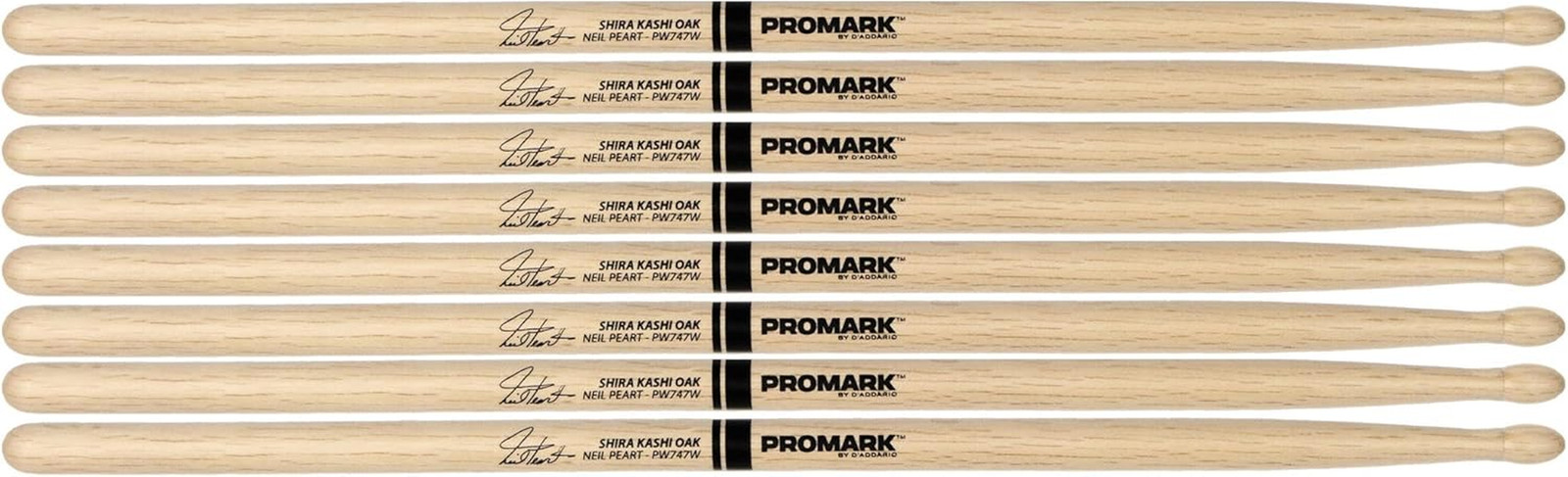 Neil Peart 747 Shira Kashi Oak Drumsticks, Wood Tip, Buy 3 Pairs Get 1 Free