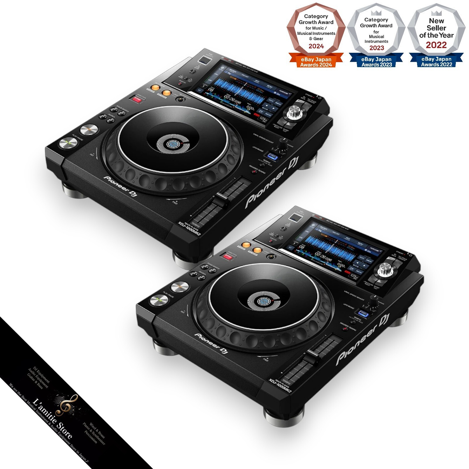 Pair 2x Pioneer XDJ-1000MK2 DJ Player Digital Turntable XDJ1000MK2 1000 MK2 MKII