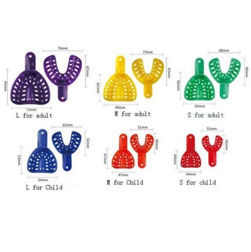 12 Pcs Dental Impression Tray 6 Sizes Autoclavable L/M/S Adult/Child Upper/Lower