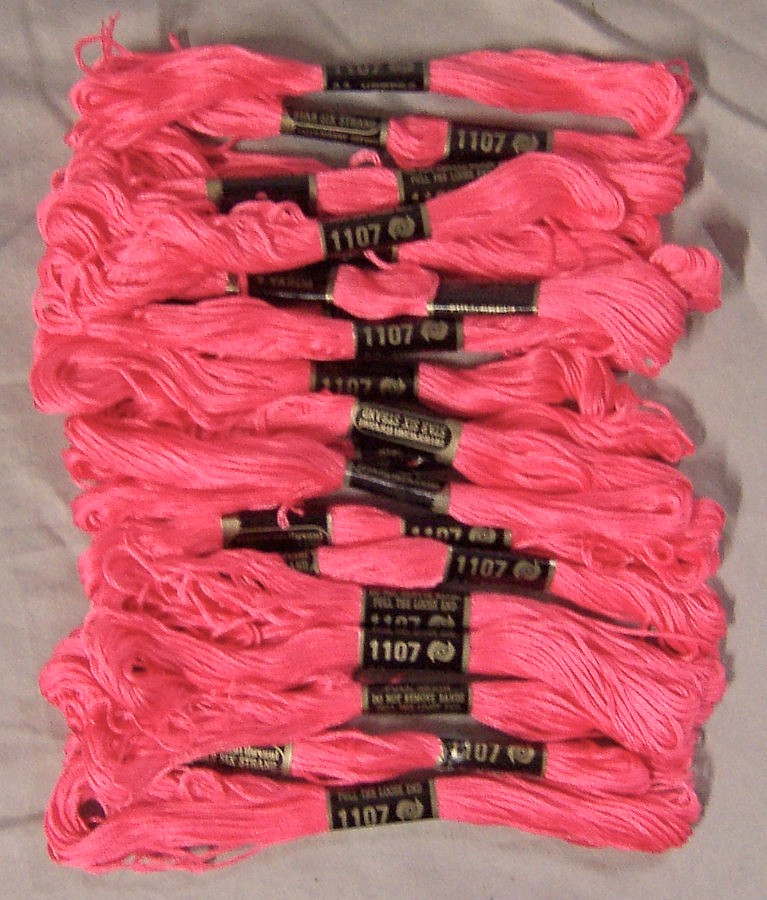 20 Skeins American Thread Star Six Strand Floss #1107 DEEP PINK, 9 yds 8.2m ea.