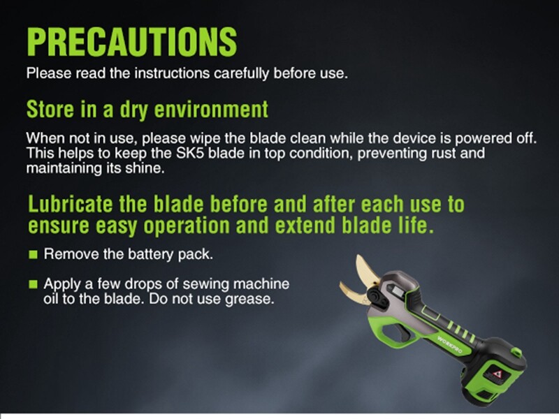 WORKPRO 12V Cordless Tree Pruners Electric Pruning Shears Branch Cutter Scissors