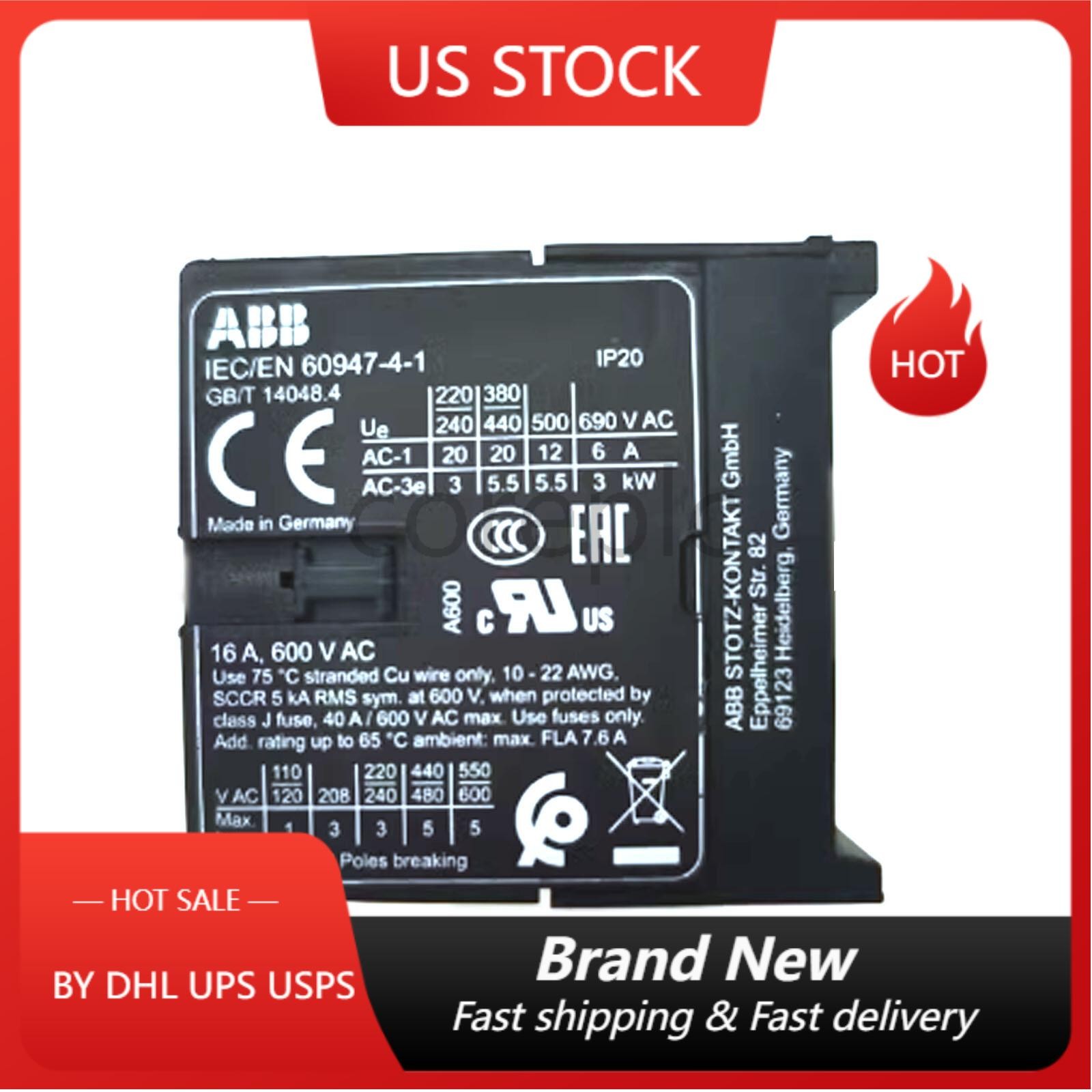 ABB IEC/EN60947-4-1 Contactor New In Box US Free TAX