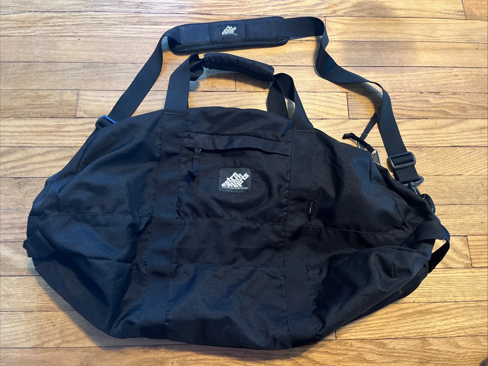 Eastern Mountain Sports EMS Black Duffel Travel Gym Shoulder Bag CORDURA FABRIC