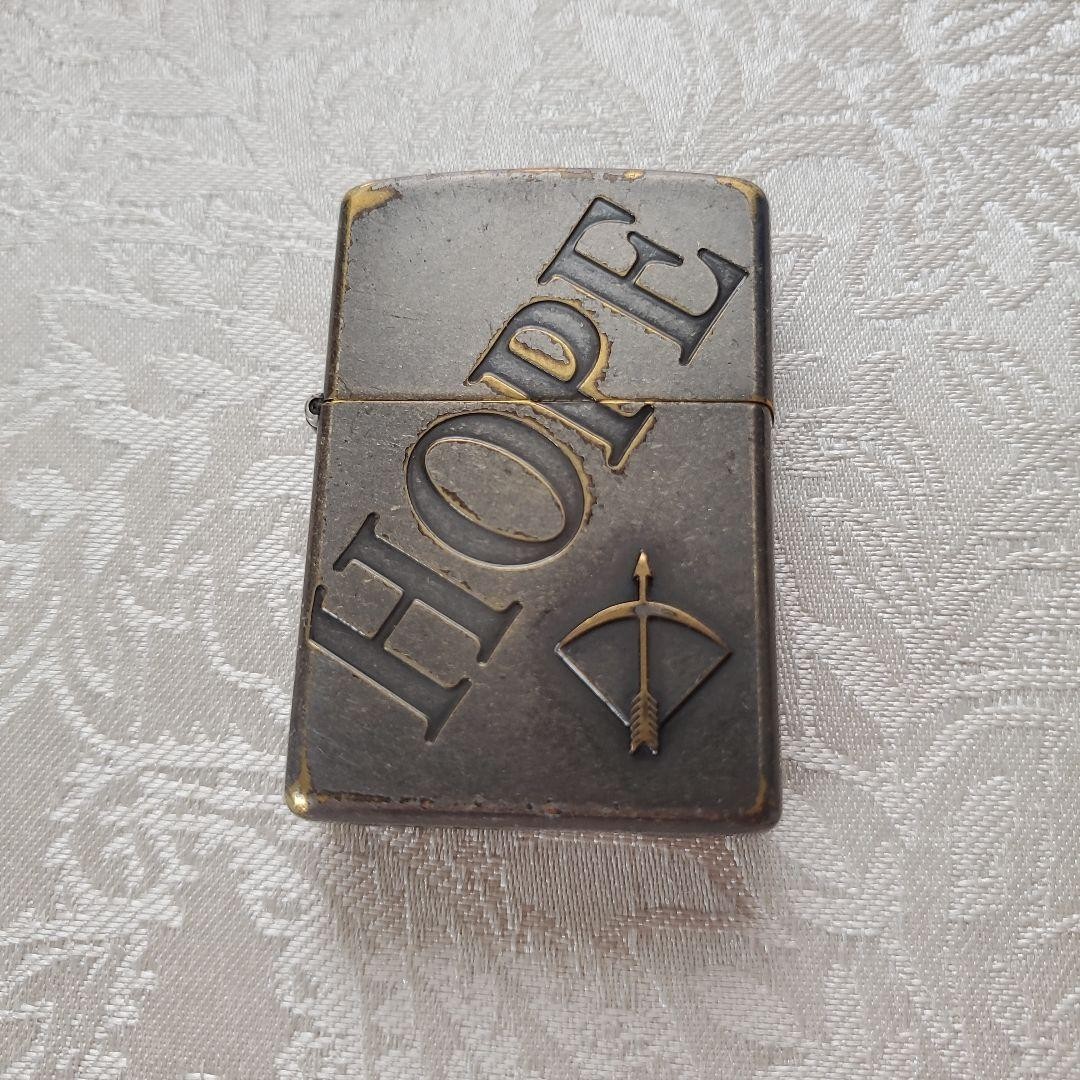 Hope Zippo lighter, 2000 model, antique brass
