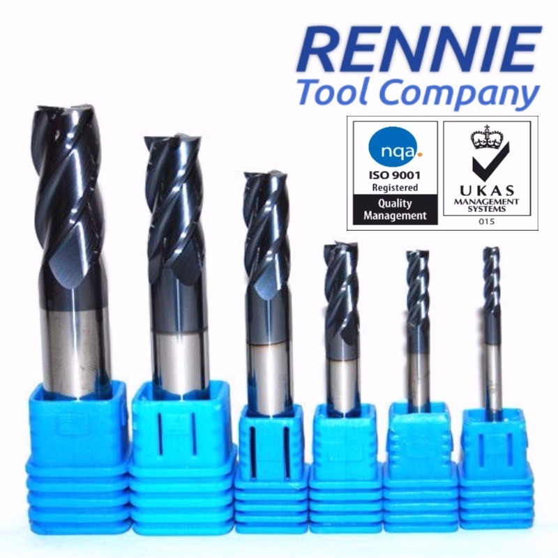 Solid Carbide End Mill 4 Flute TiAlN Coated. Micrograin Carbide. Slot Drill.