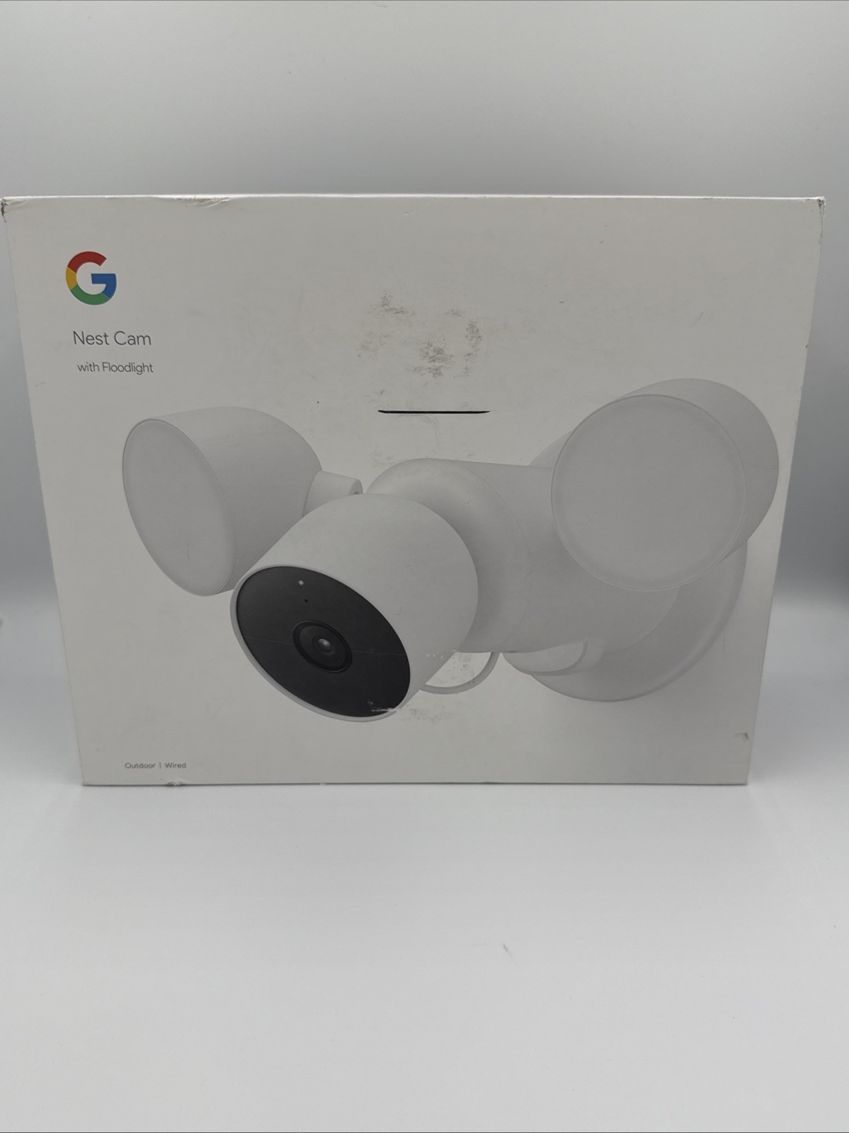 Google Nest Cam with Floodlight - Outdoor/Wired - Smart Security Camera - Snow