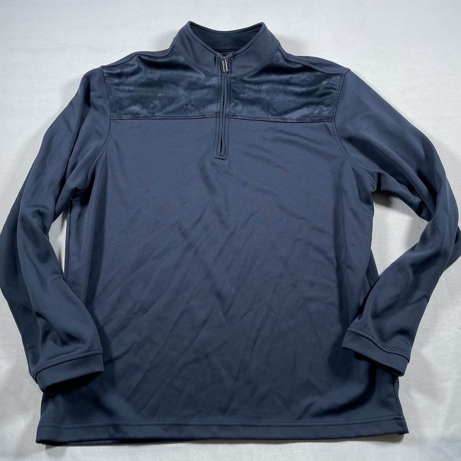 Pebble Beach Dry-Luxe Performance long sleeve golf shirt 1/4 zip blue XL