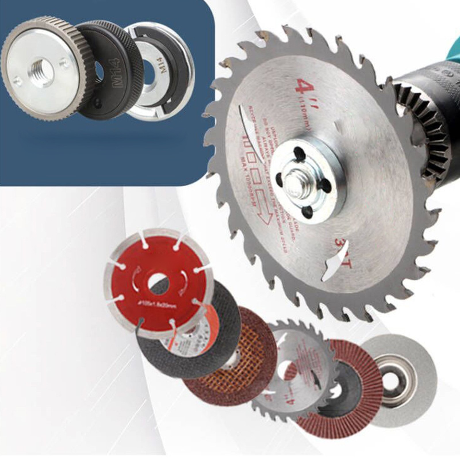 Angle Grinder Nut 2 Pieces Anti-Slip M14 Angle Grinding Tool Flange Nut