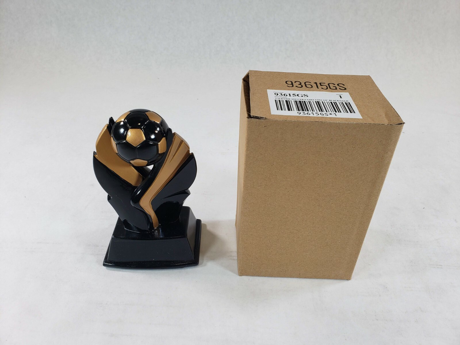 Lot of 12 93615GS Black Gold Valkyrie Soccer Trophy 6 1/4" X 3 1/2" X 2 3/4"