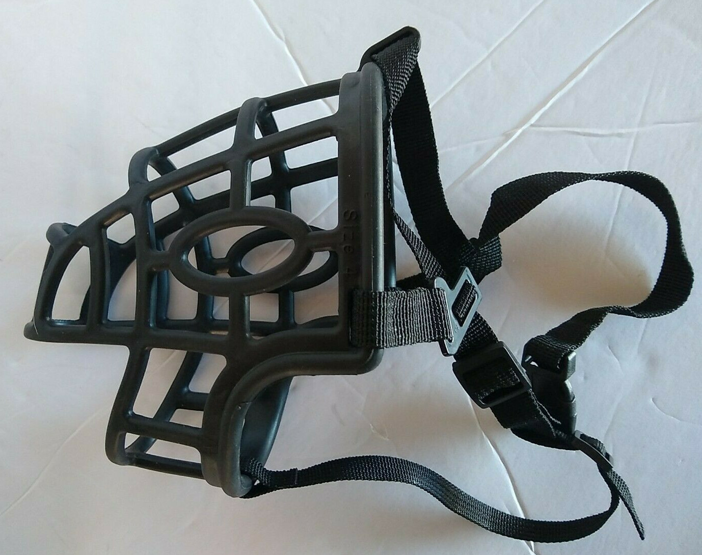 Rubber Dog Muzzle Black Size 4 Adjustable Strap