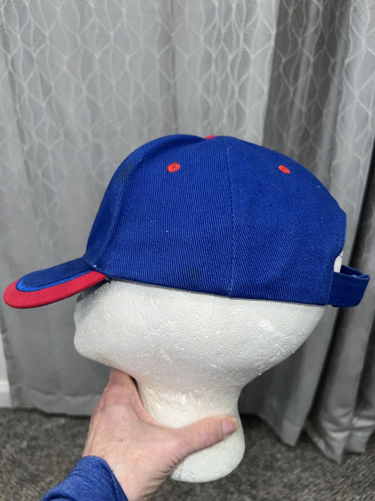 True American Spirit Blue Cap Hat w/Red White Blue Accents and Diamond flag Adj