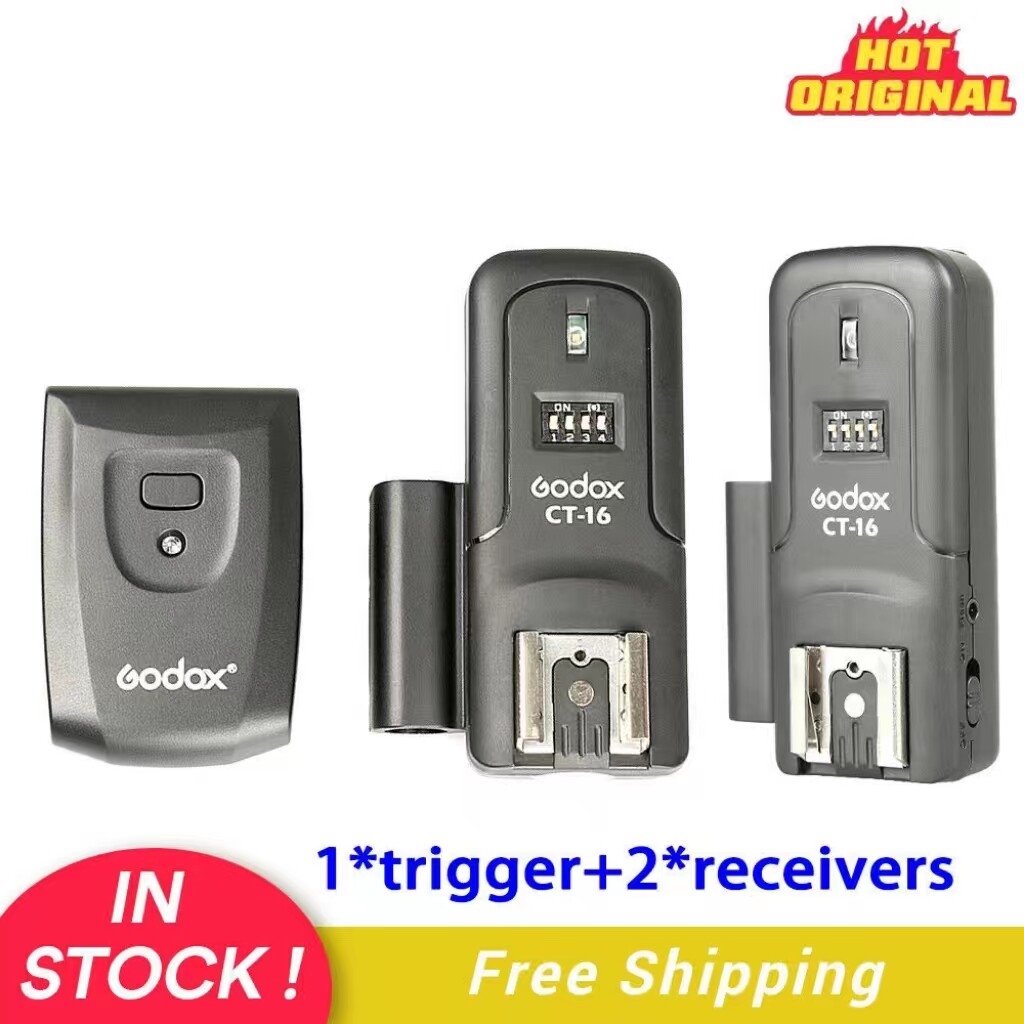Godox CT-16 Wireless Speedlite Flash Trigger+2x Receiver Kit for Studio Flash