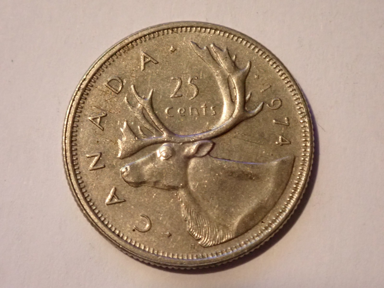 1974 CANADA NICKEL 25 CENTS in EXCELLENT COLLECTABLE CONDITION