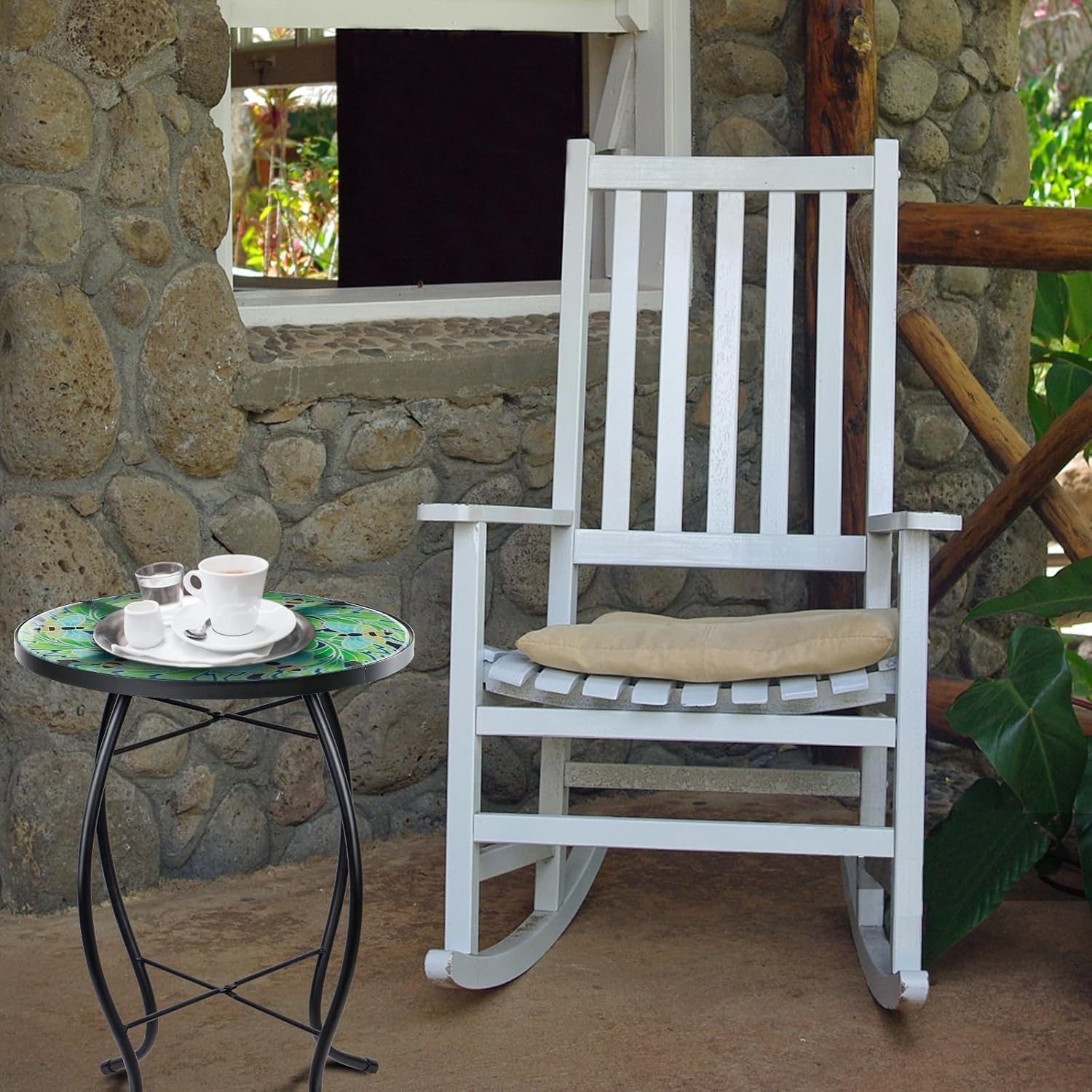 Versatile 14-Inch Round Table for Plants, Drinks, or Indoor Decoration