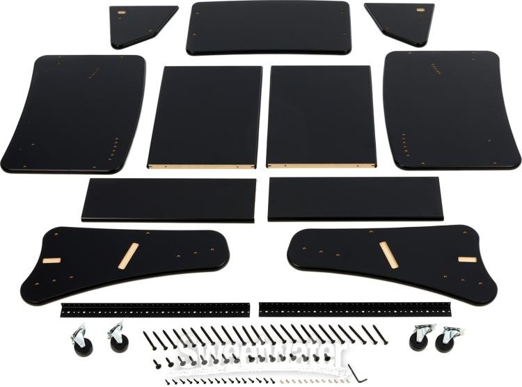 RAB Audio ProRak 12U Rack with Six Adjustable Angles, Top Shelf, and Casters -