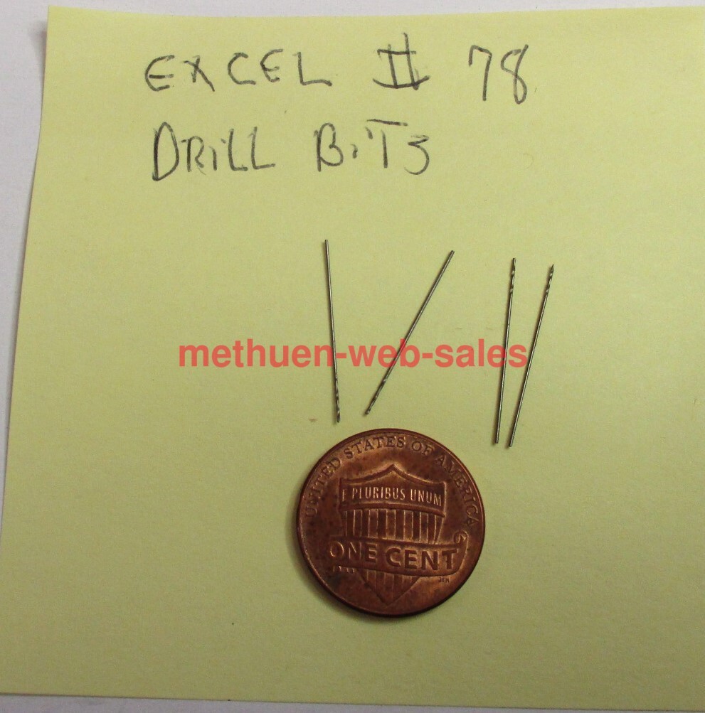 Excel Twist Drills~78 AWG~.016"~Carbon Steel~NOS~X 4