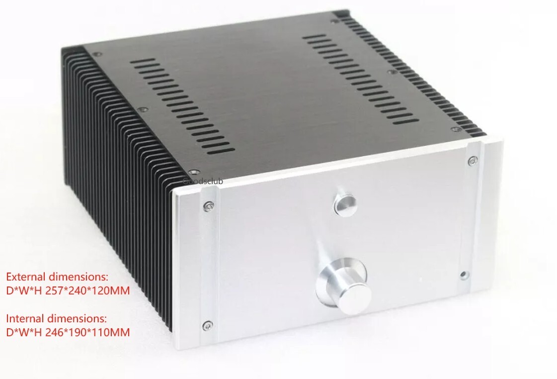 Power Amplifier Chassis DIY Full Aluminum Case DAC AMP Shell Size 240*120*257MM