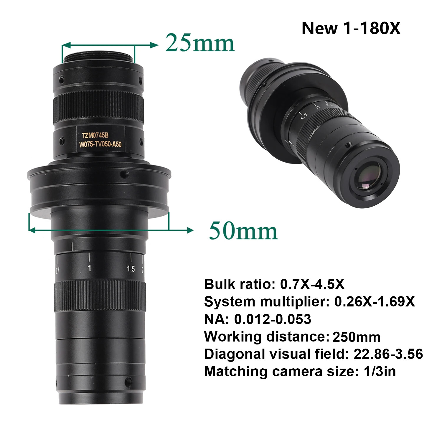 Adjustable Magnification Microscope Lens Zoom C Mount Lens For Microscope Camera