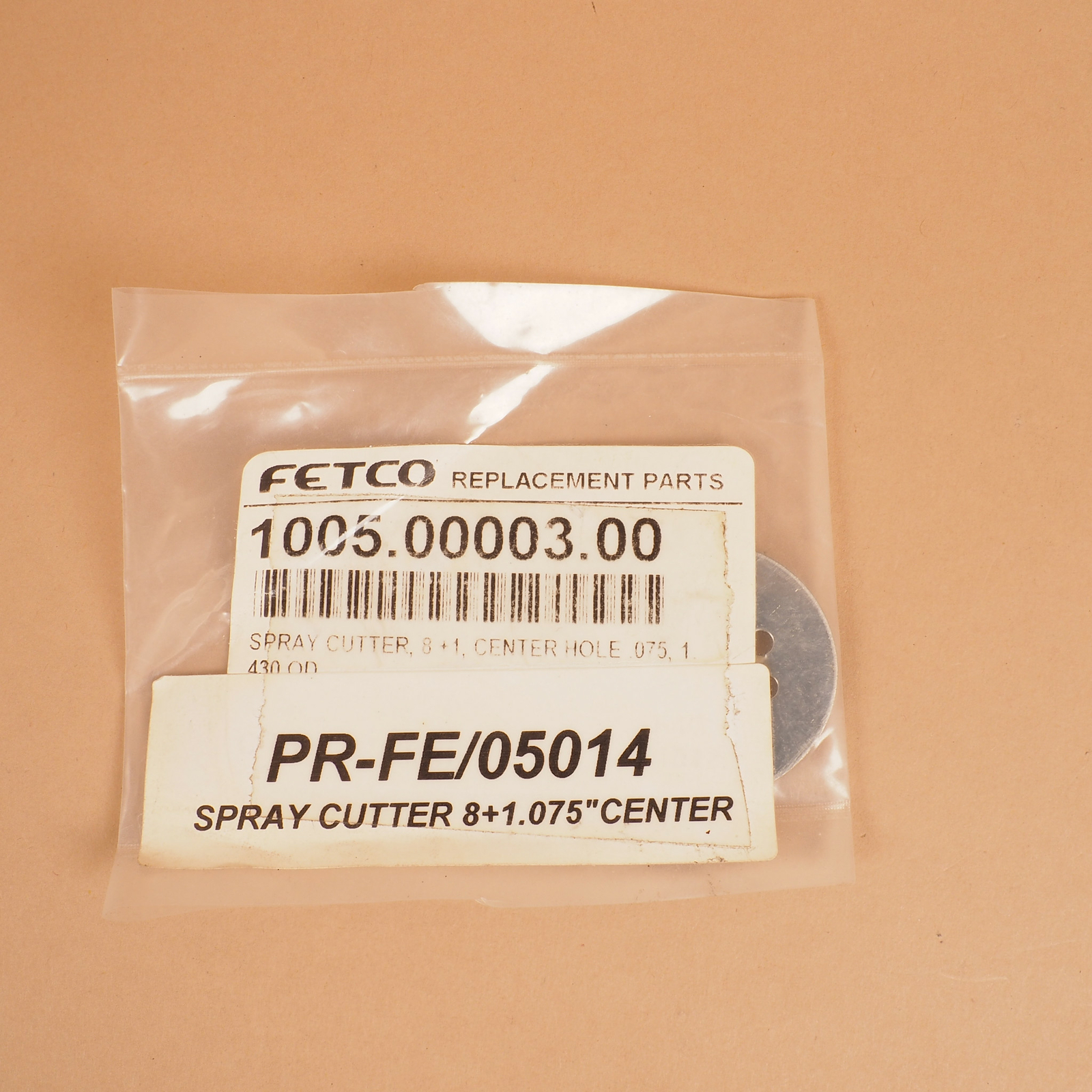 Fetco 1005.00003.00 Spray Cutter Disc 8 Hole Plus Center