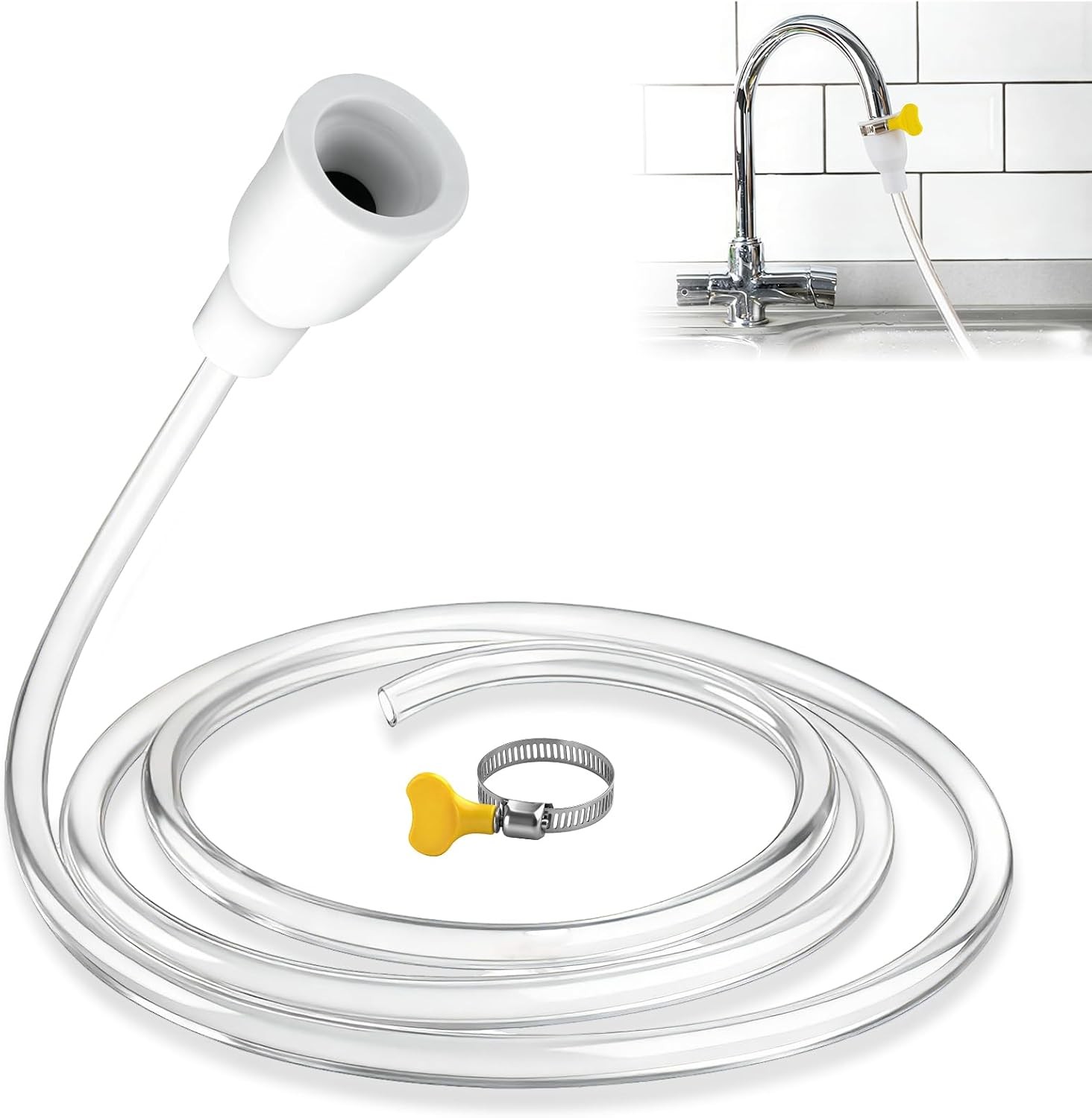 Faucet Hose Adapter for Sink - 6.5ft Sink Hose Attachment for Faucet, with