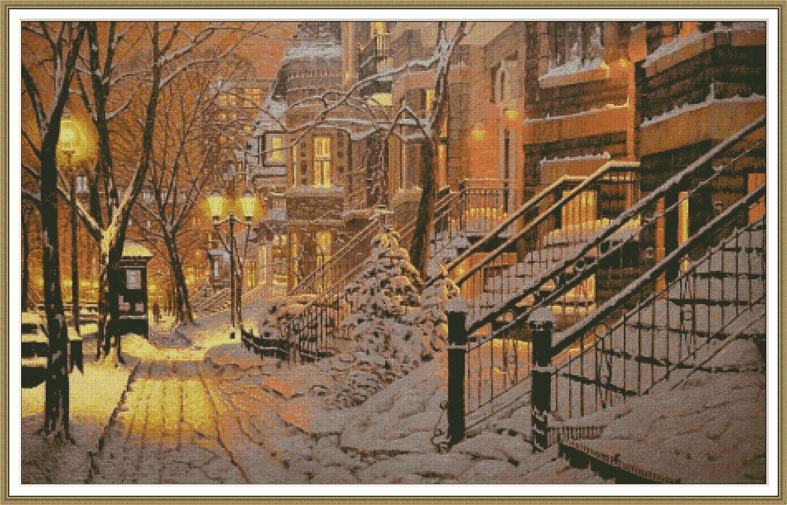Winter in Montreal 1177 Chart Counted Cross Stitch Pattern Needlework