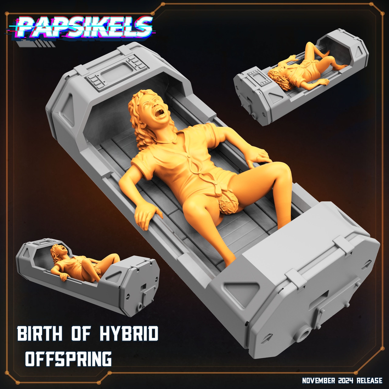 3D Printed Papsikels Birth Of Hybrid Offspring Nov 2024 Scifi 28mm 32mm