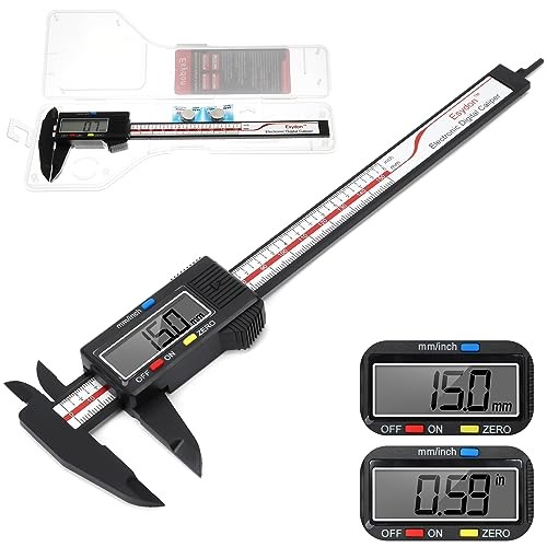Digital Caliper 6 inch Electronic Measuring Tool LCD Screen Inch MM Conversion