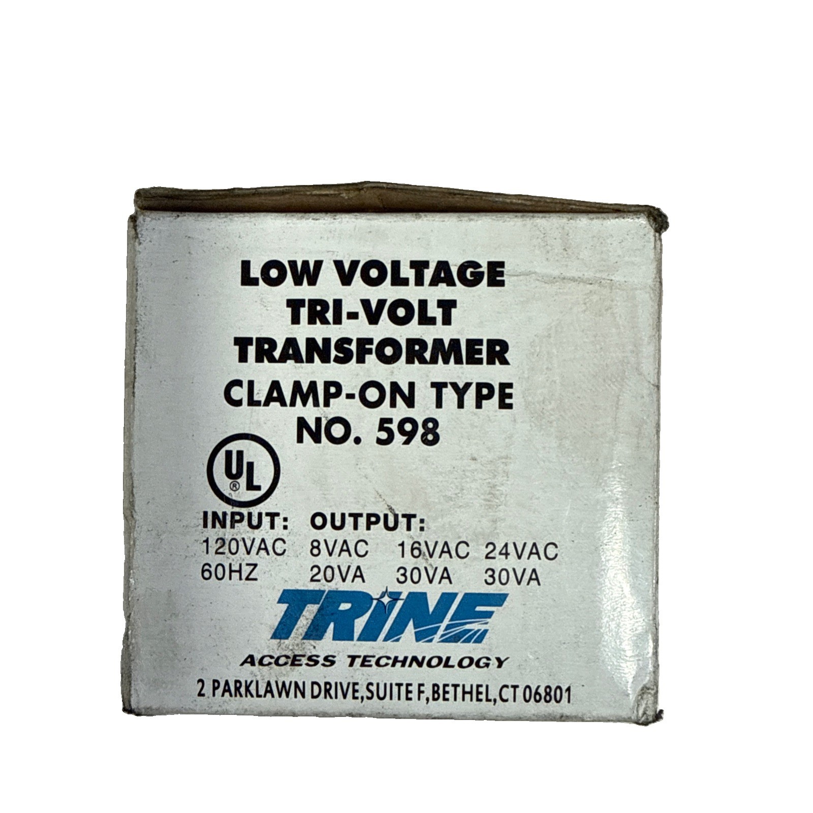 New Trine 598 Low Voltage Transformer 120/24V 30VA 60Hz Class 3