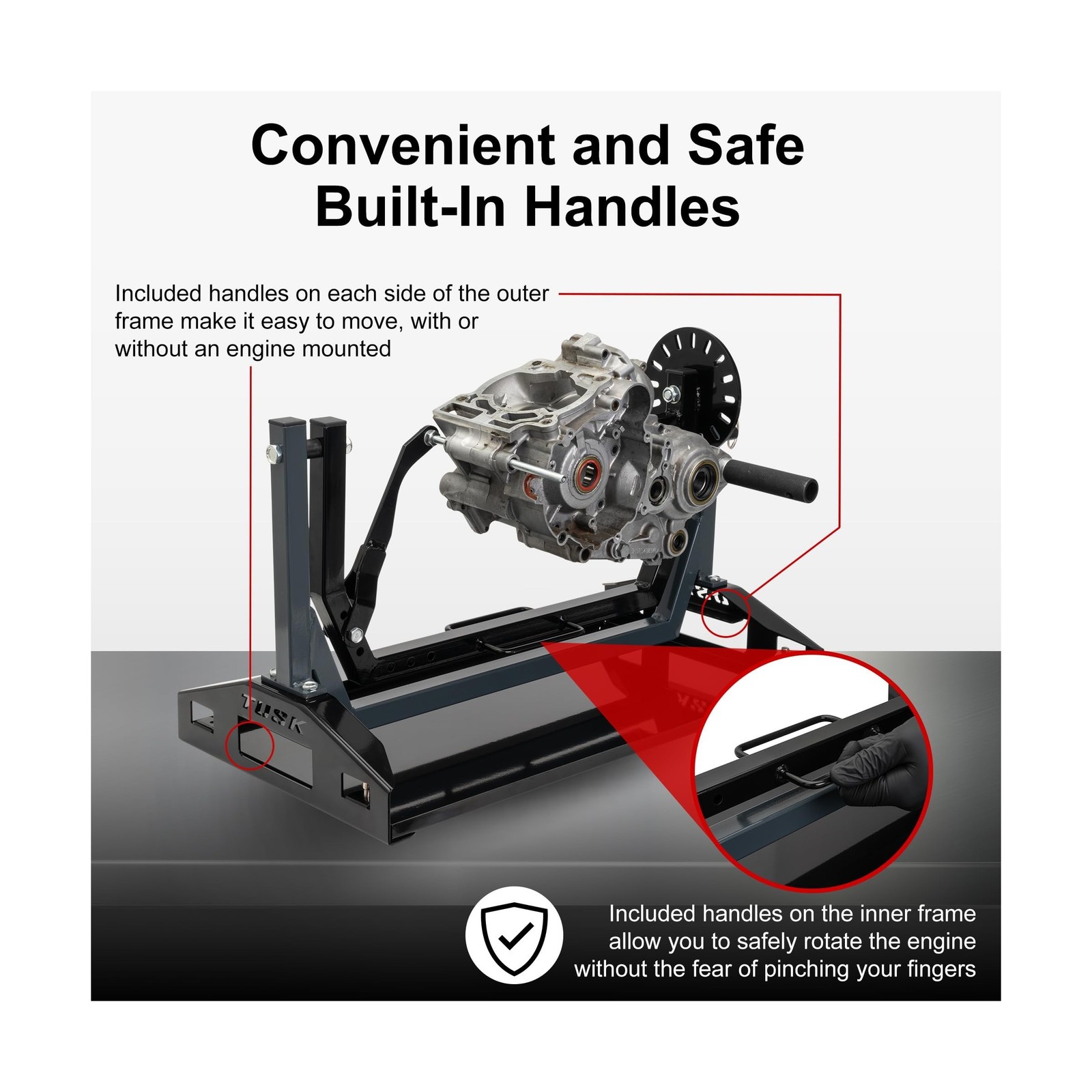 Tusk Motorcycle Engine Stand for All Vertical-Type Single Cylinder 2 or 4-Str...