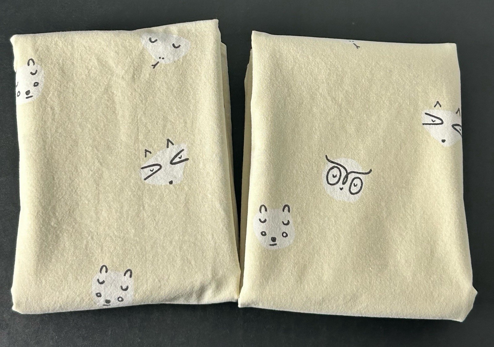 (2) Pottery Barn Kids Pillowcases Fox Owl Mouse Woodland Animals Standard