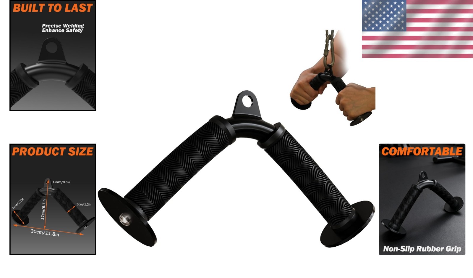 Tricep V Bar Cable Attachment, Tricep Pull Down Attachment for Home Gym Equip...