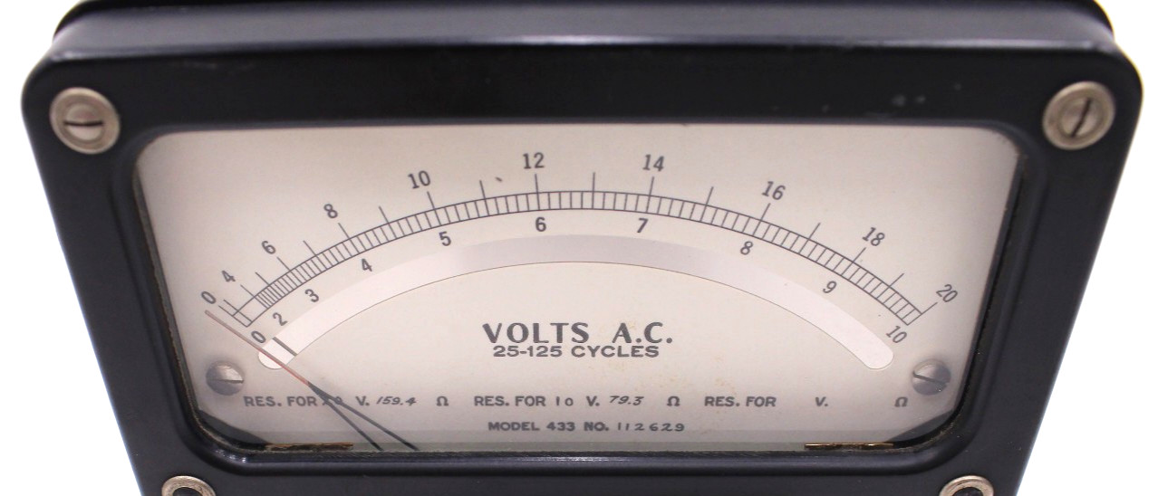 Vintage Weston Model 433 Zero Corrector AC Volt Meter - Tested