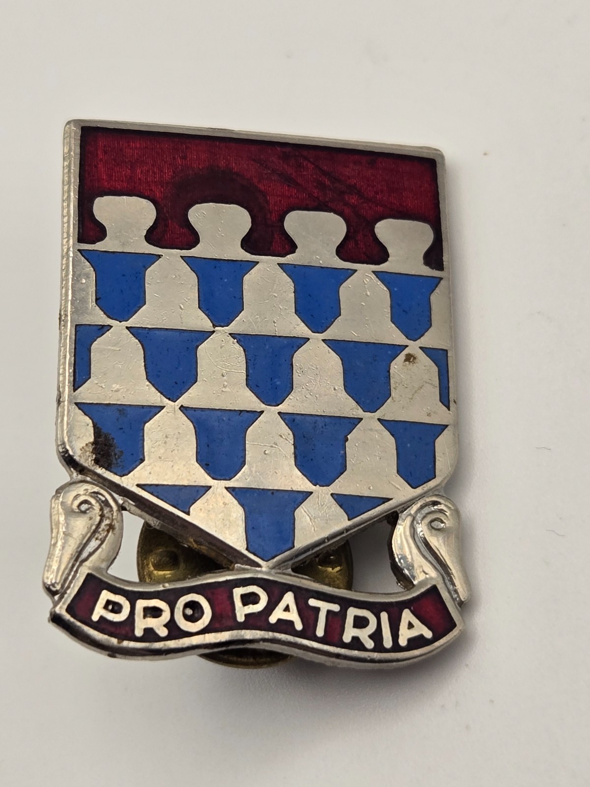 Vintage Army DUI Pin - "Pro Patria" 642nd Transportation Battalion