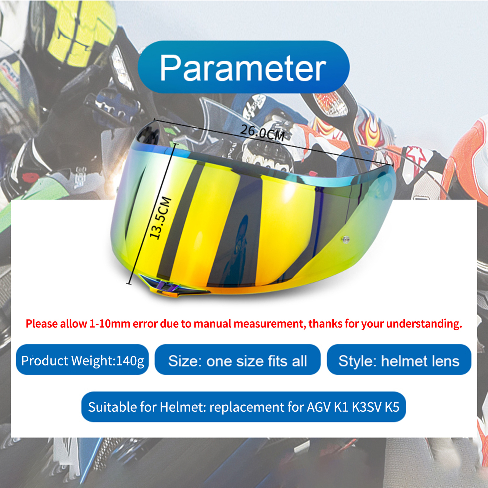 Visor Replacement for AGV K1 K3SV K5 Full Face Motorcycle G8V7