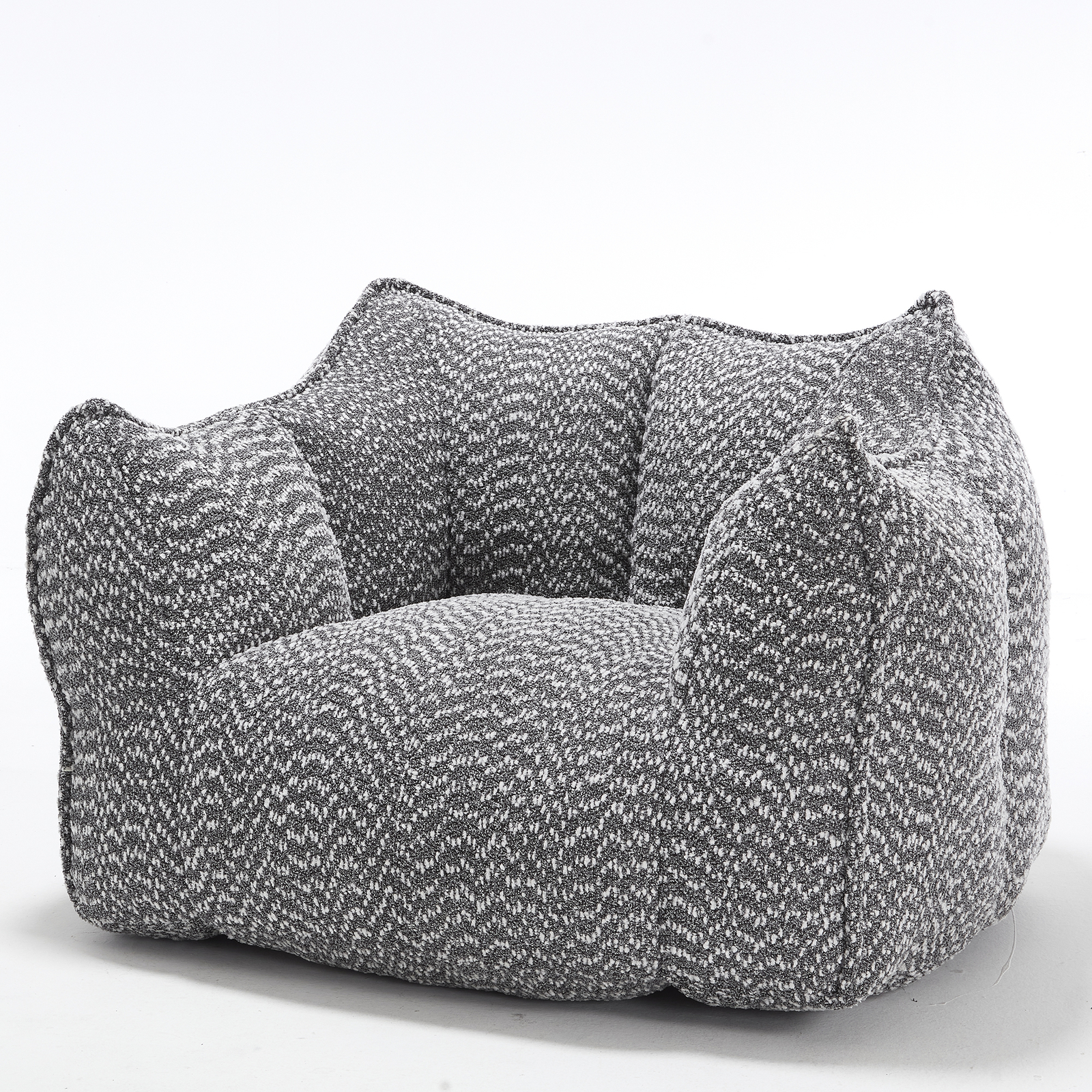 Bean Bag Chairs resilient foam for bedrooms comfortable square lazy sofa Grey