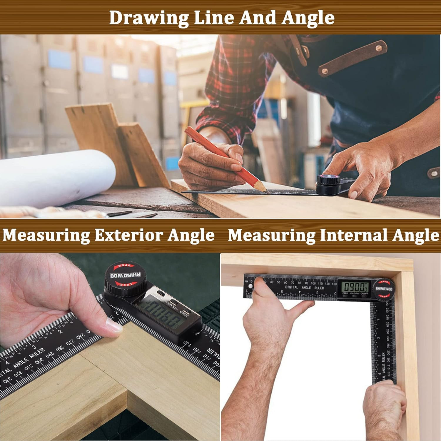Digital Angle Finder Protractor, Angle Measuring Tool for Woodworking/Carpenter/