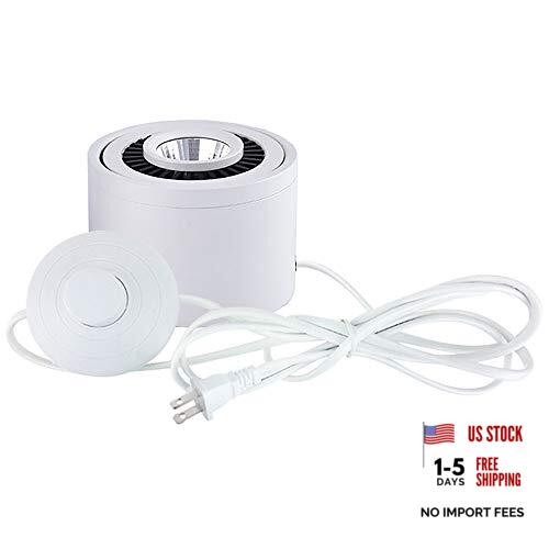 LED Accent Uplight with White Foot Switch Portable Spot Light 7W LED Barrel