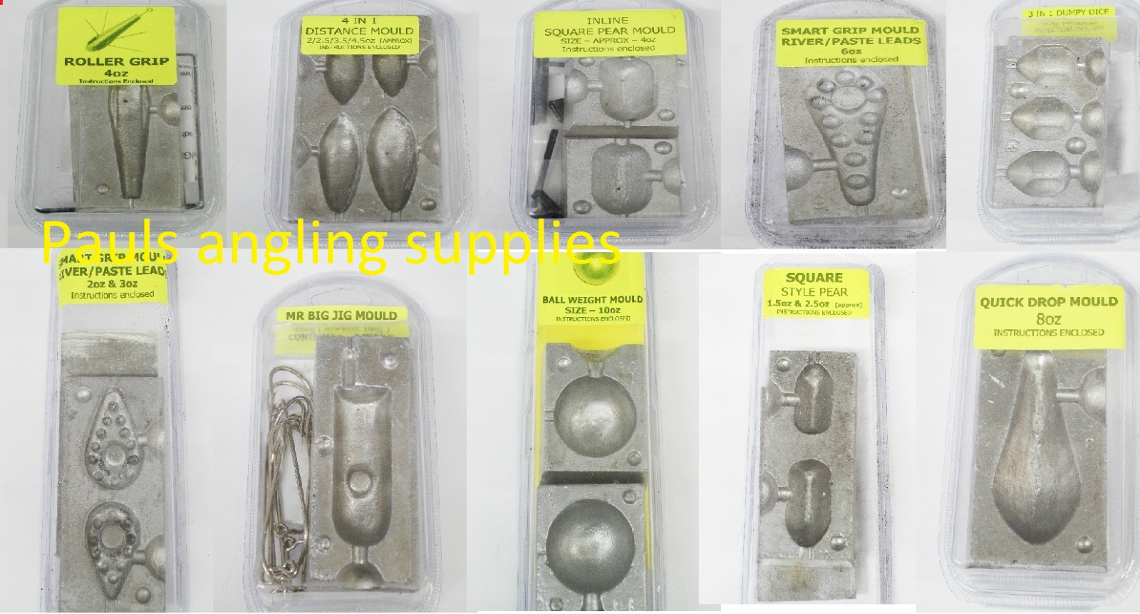Sea / Coarse  Fishing Lead Weight Moulds for Carp , Lake Boat Beach Pier  etc.